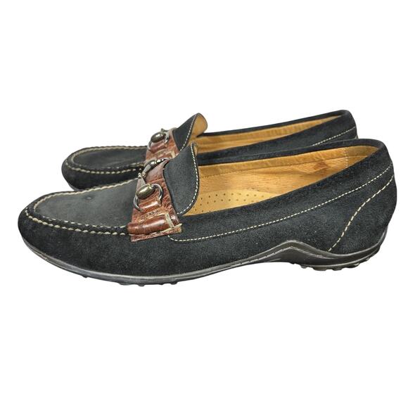 Martin Dingman Driving Loafers Mens 9.5M Black Suede Leather Bit Moc Toe Brazil main image 8